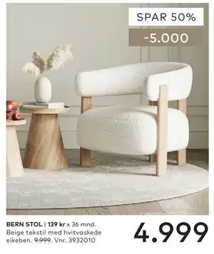 Skeidar BERN STOL tilbud