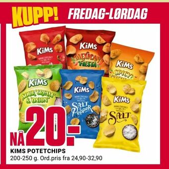 Europris Kims potetchips tilbud