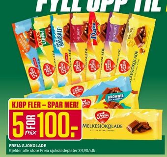 Europris Freia sjokolade tilbud