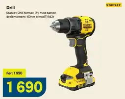 Maxbo Stanley Drill fatmax 18v med batteri tilbud