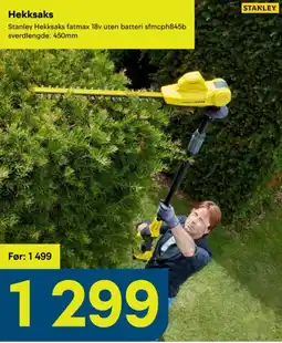 Maxbo Stanley Hekksaks fatmax 18v uten batteri sfmcph845b tilbud