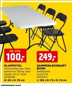 jem & fix SAMMENLEGGBART BORD tilbud