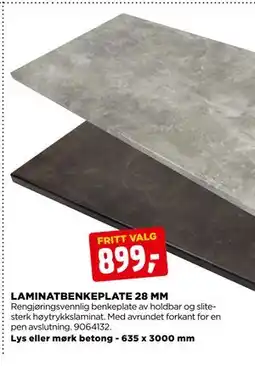 jem & fix LAMINATBENKEPLATE 28 MM tilbud