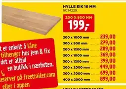 jem & fix HYLLE EIK 16 MM tilbud
