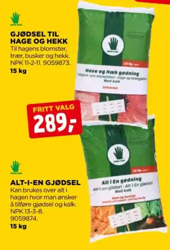 Gjødsel til hage og hekk