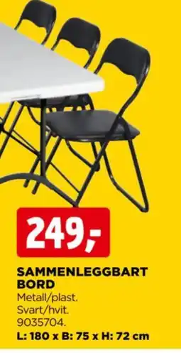 jem & fix Sammenleggbart bord tilbud