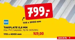 jem & fix Rias takplate 0,8 mm tilbud