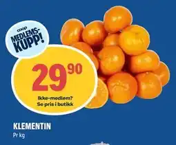 Coop Obs KLEMENTIN, Medlemspris tilbud