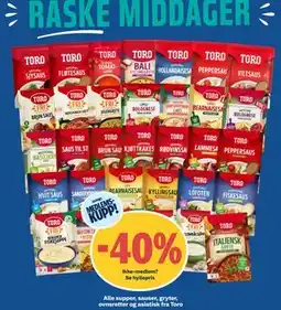 Coop Obs Alle supper, sauser, gryter, ovnsretter og asiatisk fra Toro tilbud