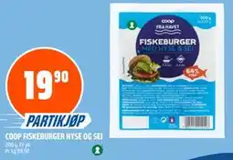 Coop Obs COOP FISKEBURGER HYSE OG SEI tilbud