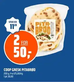 Coop Obs COOP GRESK PITABRØD tilbud