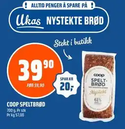 Coop Obs COOP SPELTBRØD tilbud