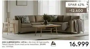 Skeidar ASK HJØRNESOFA tilbud