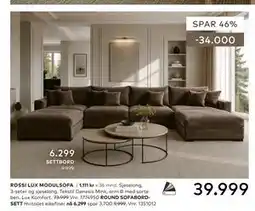 Skeidar ROSSI LUX MODULSOFA tilbud