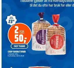 Coop Obs COOP FAVORITTBRØD tilbud