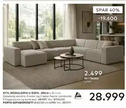 Skeidar STYL MODULSOFA U-SOFA tilbud