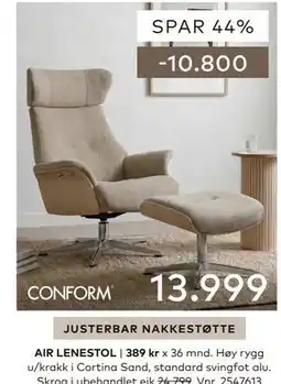 Skeidar AIR LENESTOL tilbud