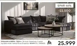 Skeidar CHILLUX U-SOFA tilbud
