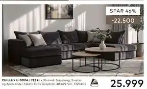 Skeidar CHILLUX U-SOFA tilbud