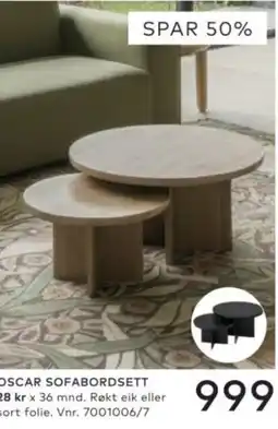 Skeidar Skeidar Oscar Sofabordsett tilbud