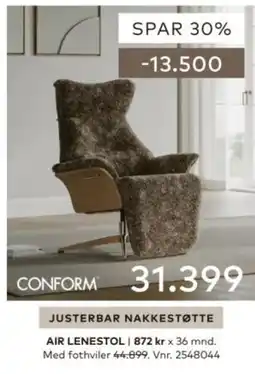 Skeidar Conform air lenestol tilbud