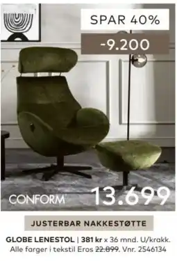 Skeidar Conform Globe Lenestol tilbud