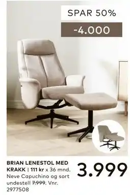 Skeidar BRIAN LENESTOL MED KRAKK tilbud