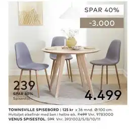 Skeidar TOWNSVILLE SPISEBORD tilbud