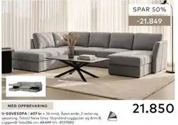 Skeidar U-SOVESOFA tilbud
