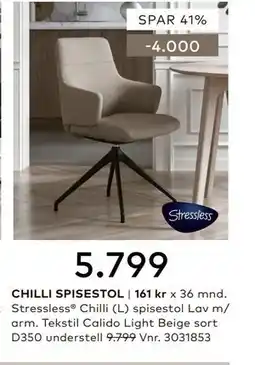Skeidar CHILLI SPISESTOL tilbud