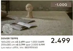 Skeidar Dover teppe tilbud