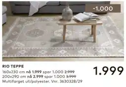 Skeidar Rio teppe tilbud