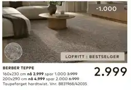 Skeidar Berber teppe tilbud