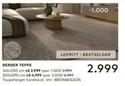 Skeidar BERBER TEPPE tilbud