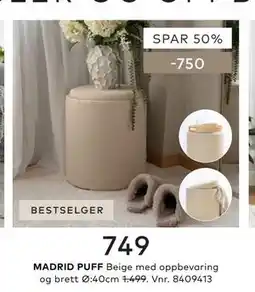 Skeidar MADRID PUFF tilbud