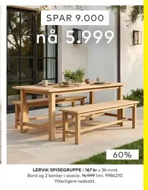 Skeidar LERVIK SPISEGRUPPE tilbud