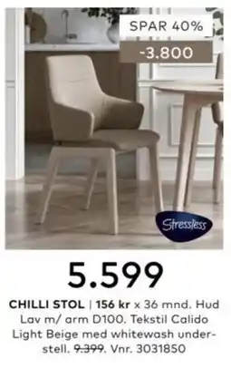 Skeidar Stressless Chilli Stol tilbud