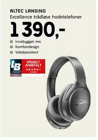 ELON Altec lansing Excellence trådløse hodetelefoner tilbud