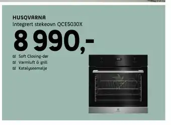 ELON Husqvarna Integrert stekeovn QCE5030X tilbud
