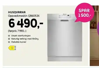 ELON Husqvarna Oppvaskmaskin QB6053X tilbud