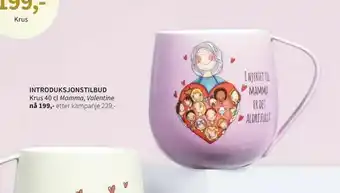 Tilbords Krus 40 cl. Mamma, Valentine tilbud
