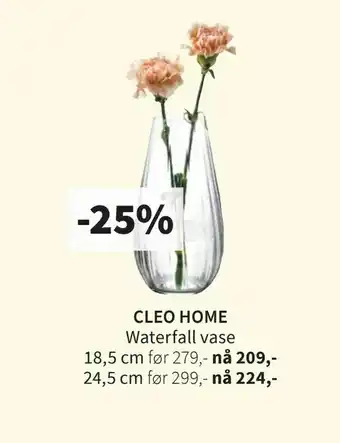 Tilbords Cleo home Waterfall vase tilbud