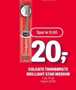 Coop Extra COLGATE TANNBØRSTE BRILLIANT STAR MEDIUM tilbud