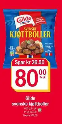 Coop Extra Gilde svenske kjøttboller tilbud