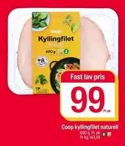 Coop Extra Coop kyllingfilet naturell tilbud