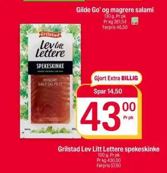 Grilstad Lev Litt Lettere spekeskinke