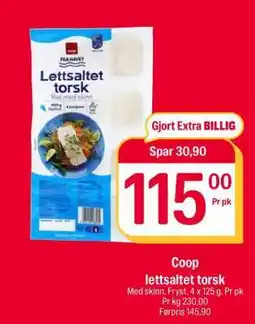 Coop Extra Coop lettsaltet torsk tilbud