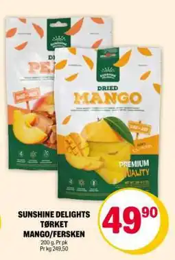 Coop Extra SUNSHINE DELIGHTS TØRKET MANGO/FERSKEN tilbud