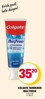 Coop Extra COLGATE TANNKREM MAX FRESH tilbud