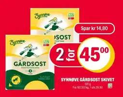 Coop Extra SYNNØVE GÅRDSOST SKIVET tilbud